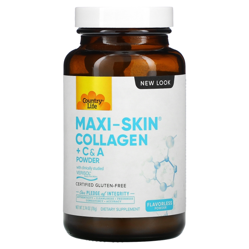 Country Life, Maxi-Skin Collagen + C & A Powder, 2.74 oz (78 g)