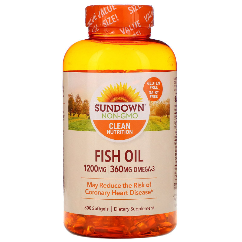 Sundown Naturals, Рыбий жир, 1200 мг, 300 мягкие капсул