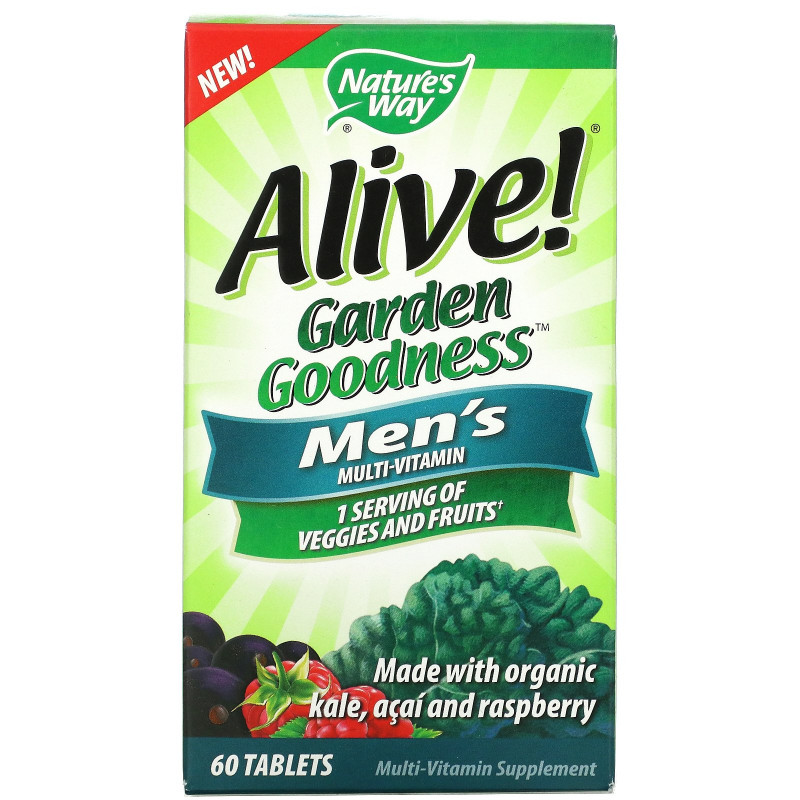 Nature's Way, Alive! Garden Goodness Men's Multivitamin, 60 Tablets