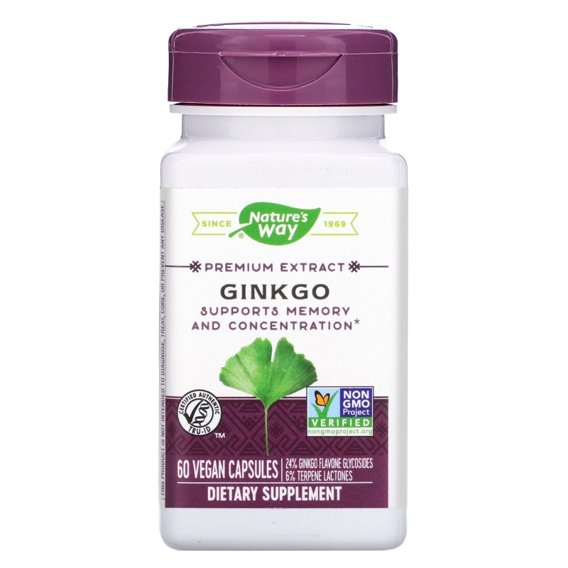 Nature's Way, Ginkgo, Standardized, 60 Veg. Capsules