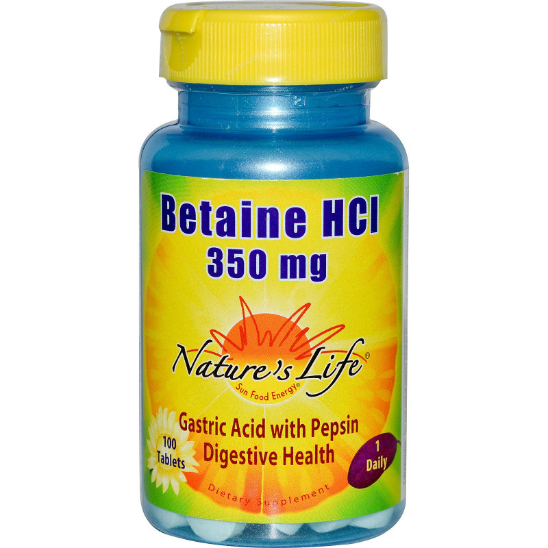 Nature's Life, Betaine HCI, 350 mg, 100 Tablets