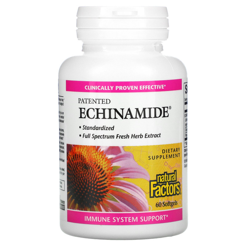 Natural Factors, Echinamide, 60 мягких табеток