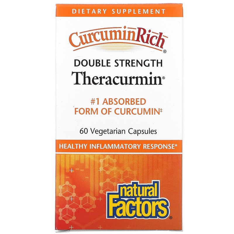 Natural Factors, CurcuminRich, Theracurmin двойной силы, 60 растительных капсул