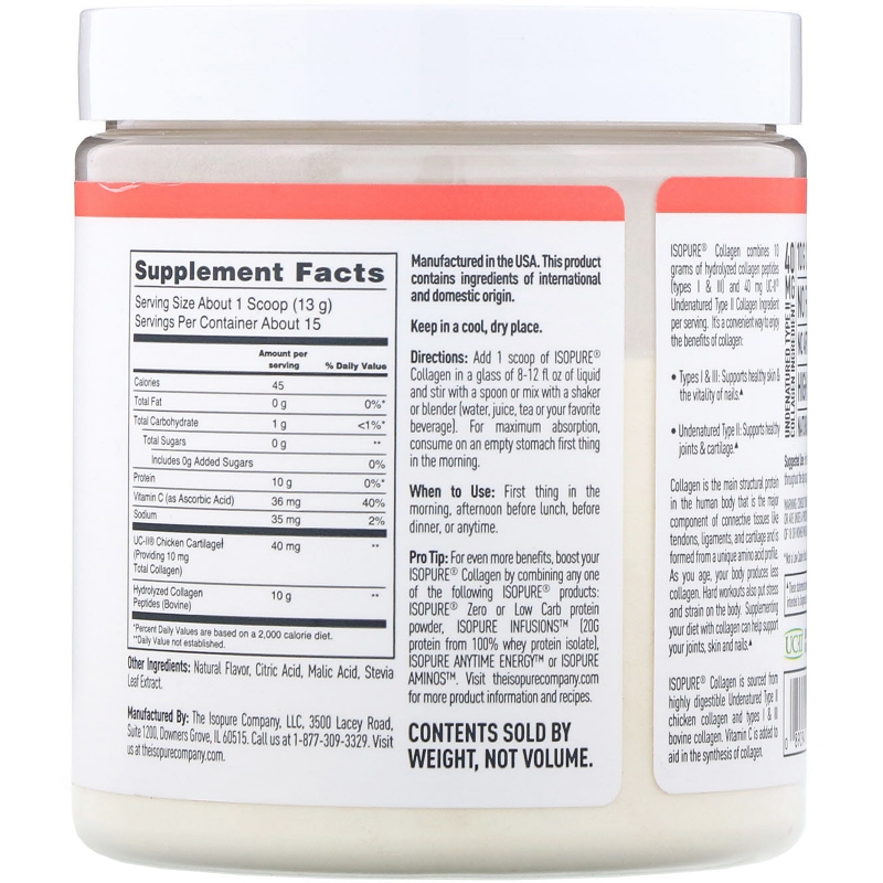 Nature's Best, IsoPure, Collagen, Raspberry Lemonade, 6.88 oz (195 g)
