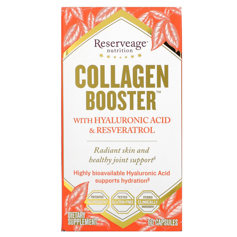 ReserveAge Nutrition, Collagen Booster, с гиалуроновой кислотой и ресвератролом, 60 капсул