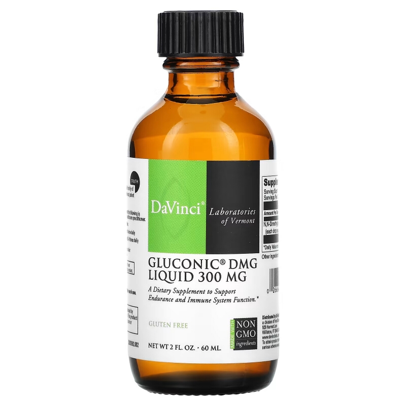 DaVinci Laboratories of Vermont, Gluconic DMG Liquid, 300 mg, 2 fl oz (60 ml)