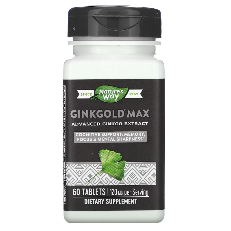 Nature's Way, Ginkgold Max, 120 mg, 60 Tablets