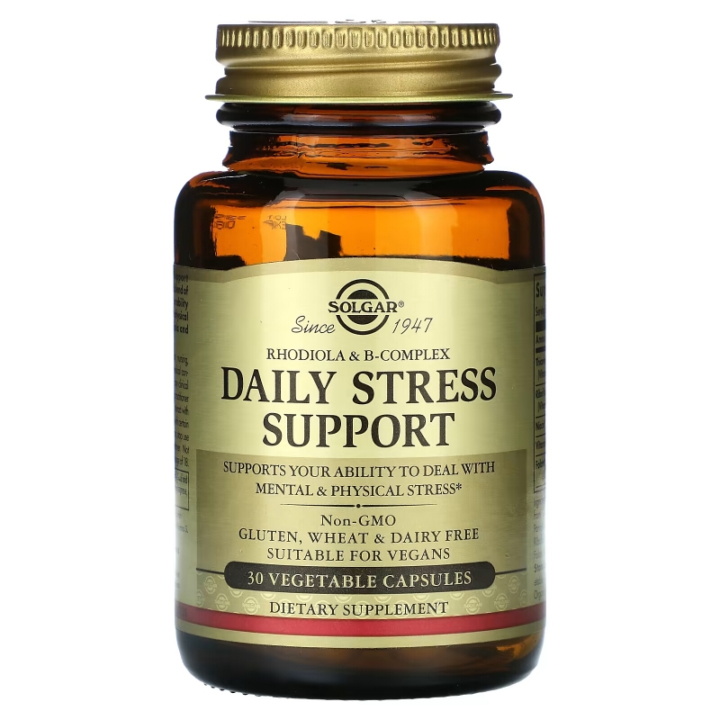 Solgar, Rhodiola & B-Complex, Daily Stress Support, 30 Vegetable Capsules