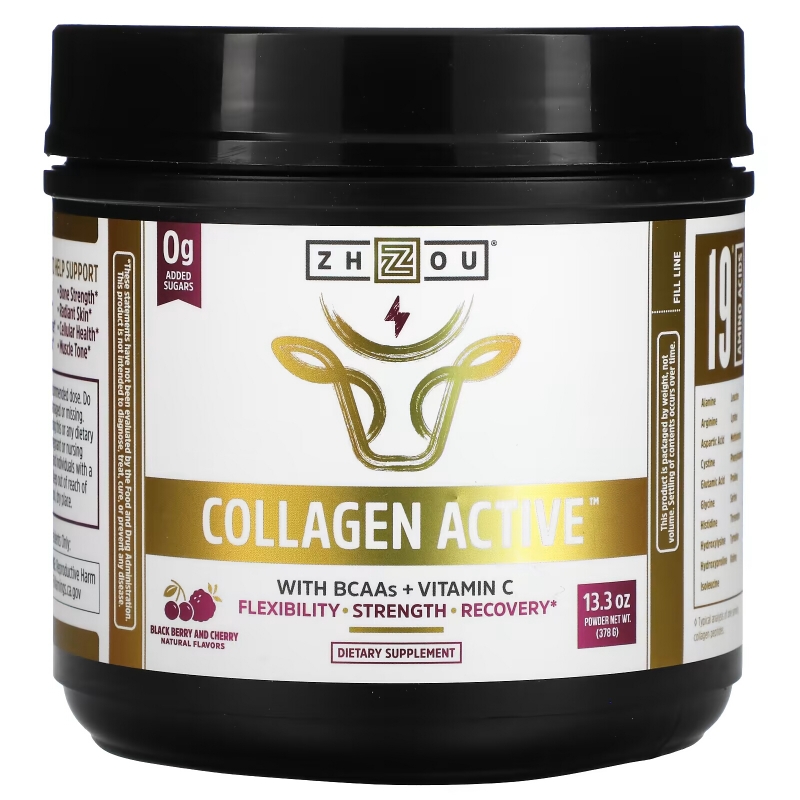 Zhou Nutrition, Collagen Active, Black Berry Cherry, 13.8 oz (378 g)