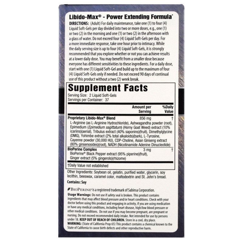 Irwin Naturals, Libido-Max, 75 Fast-Acting Liquid Soft-Gels