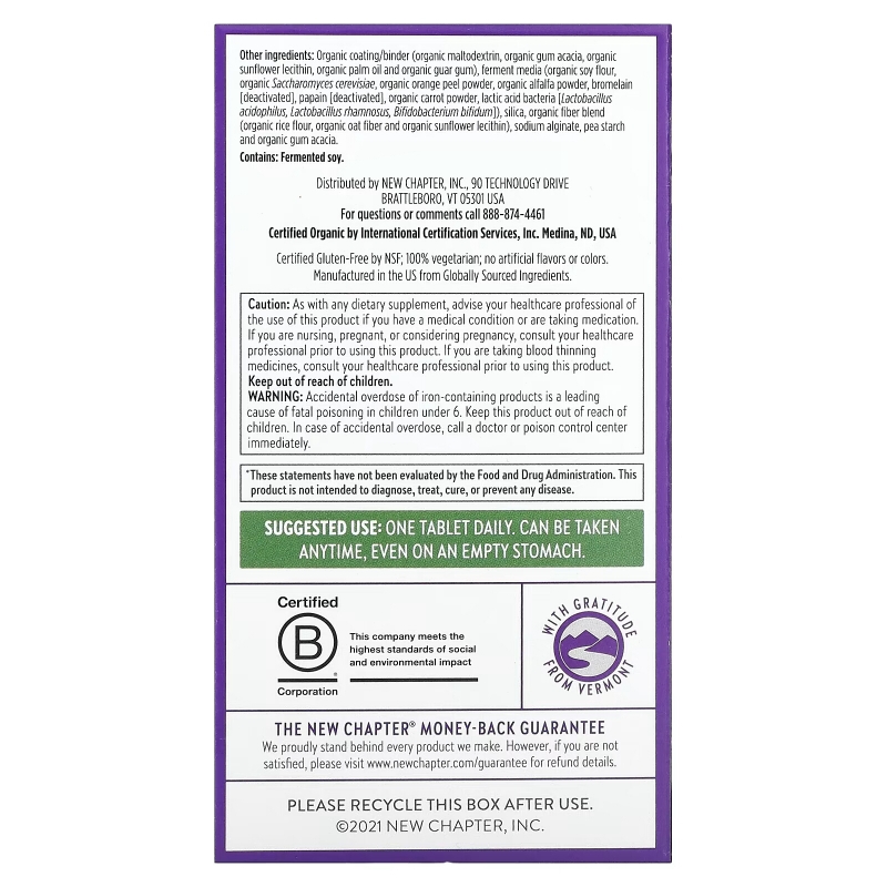 New Chapter, Ежедневные мультивитамины для каждой женщины, 48 таблеток