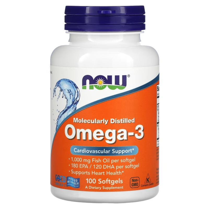 Now Foods, Molecularly Distilled Omega-3, 100 Softgels