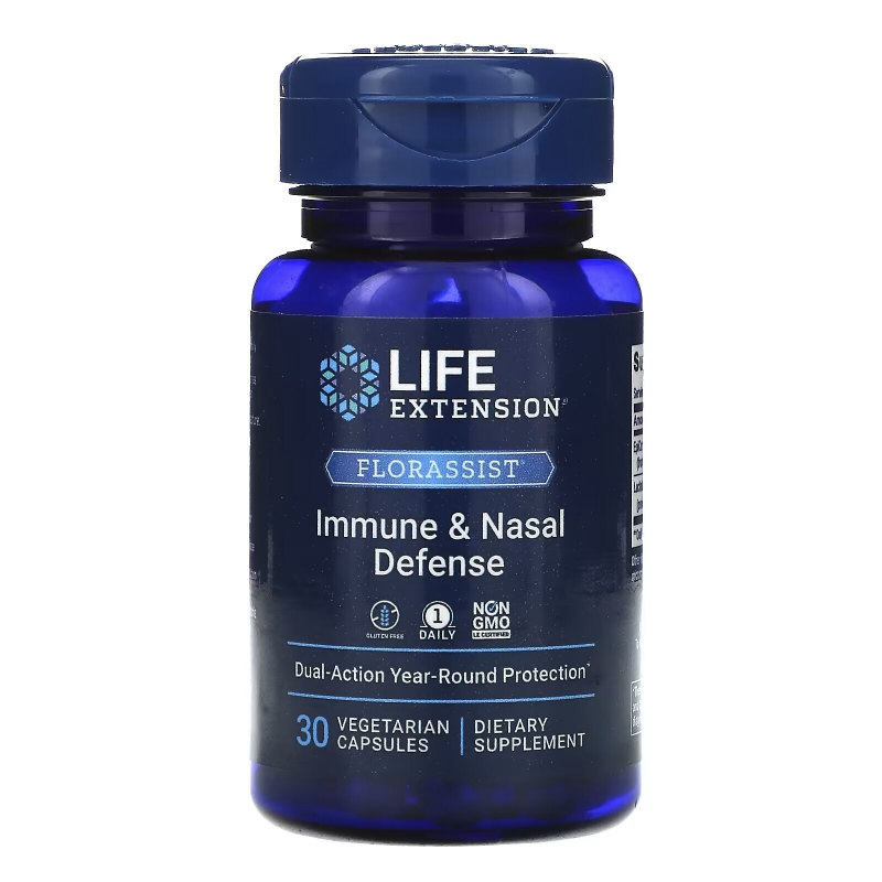 Life Extension, Florassist назальный, 30 вегетарианских капсул