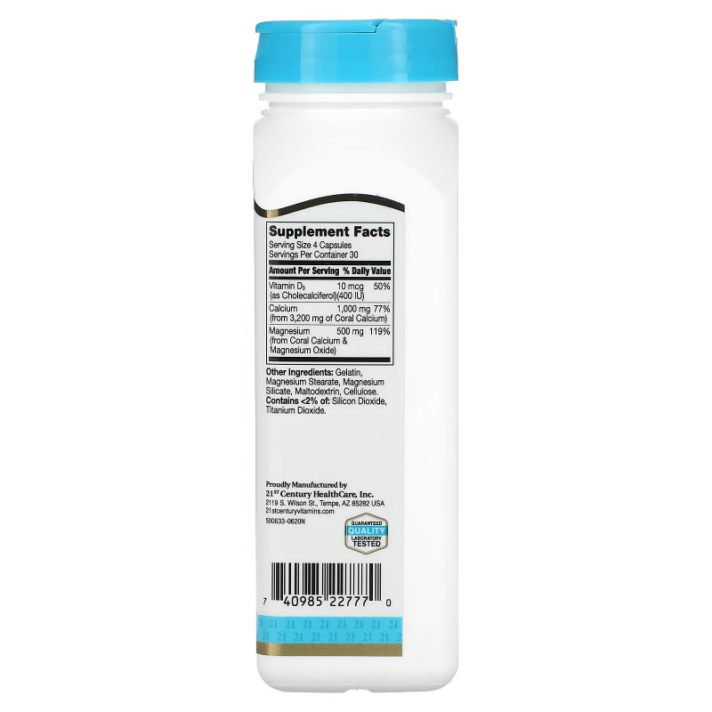21st Century Health Care Coral Calcium 1000 mg 120 Capsules