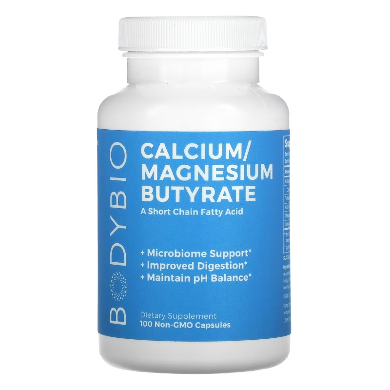 BodyBio, Calcium/ Magnesium Butyrate, 100 Non-GMO Capsules