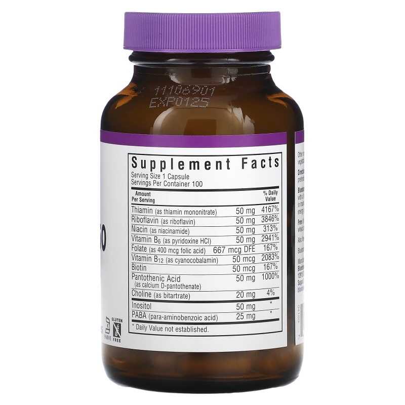 Bluebonnet Nutrition B-Комплекс 50 100 растительных капсул