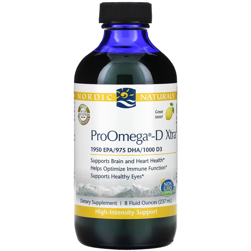 Nordic Naturals, ProOmega-D Xtra, Lemon, 8 fl oz (237 ml)