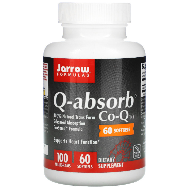 Jarrow Formulas, Q-absorb, кофермент Q10, 100 мг, 60 мягких капсул