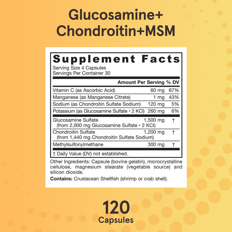 Jarrow Formulas Комплексная добавка для суставов из глюкозамина хондроитина и метилсульфонилметана 120 капсул