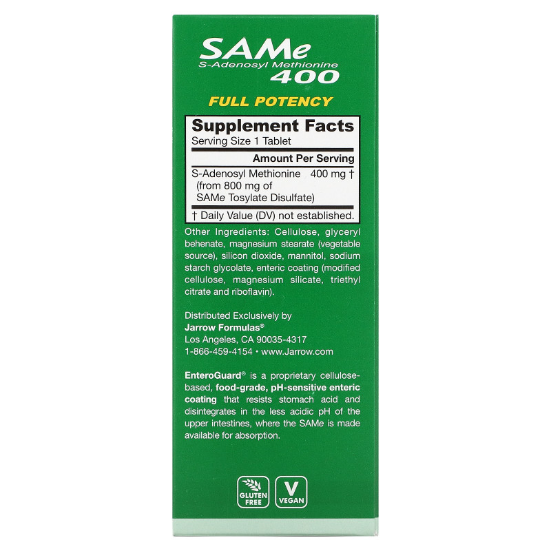 Jarrow Formulas SAM-e 400 60 Tablets