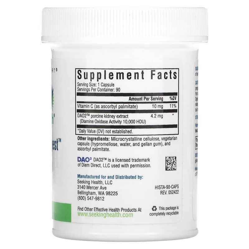 Seeking Health, Гистаминный дайджест, 90 капсул