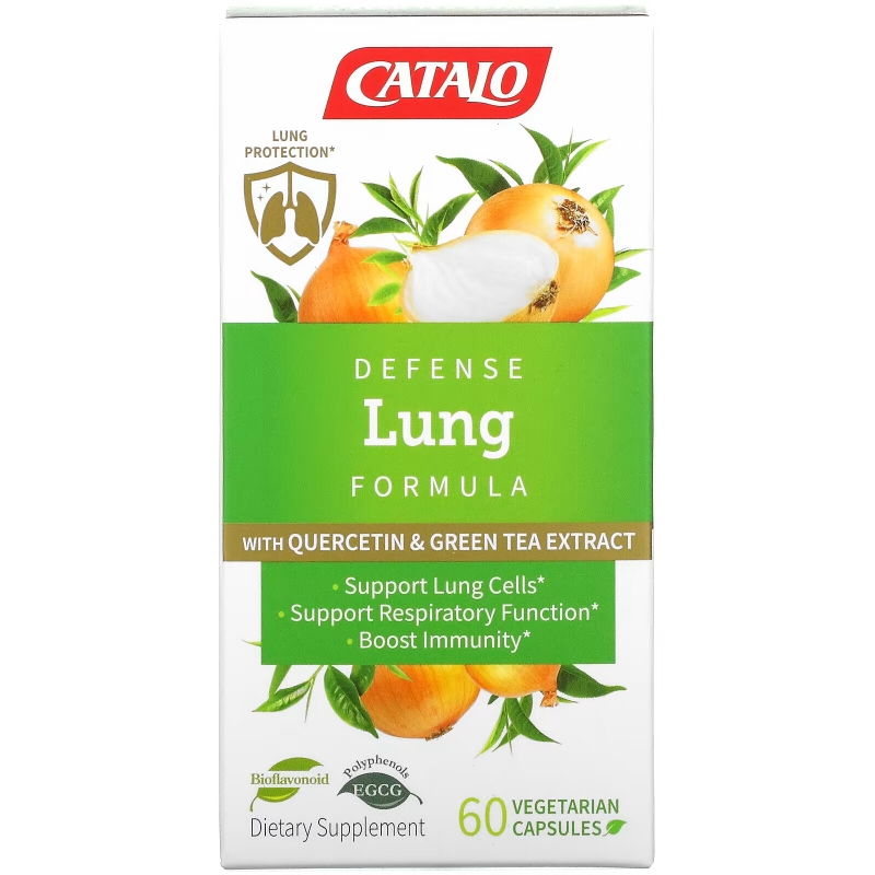 Catalo Naturals, Defense Lung Formula with Quercetin & Green Tea Extract, 60 Vegetarian Capsules