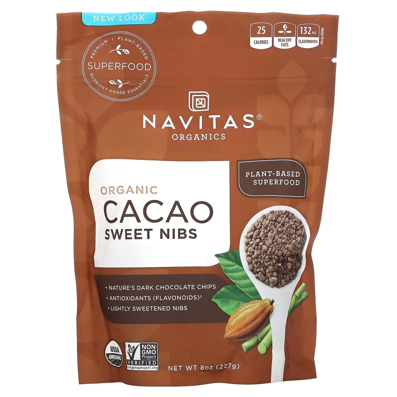 Navitas Organics, Organic Cacao Sweet Nibs, 8 oz (227 g)