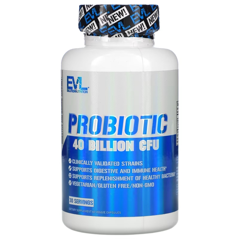 EVLution Nutrition, Ultra Pure Probiotic , 40 Billion CFU, 60 Capsules