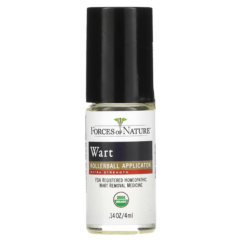 Forces of Nature, Wart Remover, Dual Action Roll On, Extra Strength, 0.14 oz (4 ml)