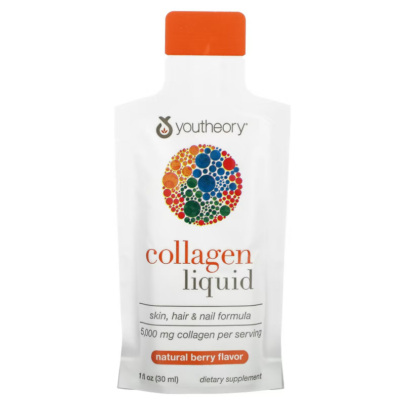 Youtheory, Liquid Collagen, Natural Berry, 12 Liquid Tubes, 1 fl oz (30 ml) Each