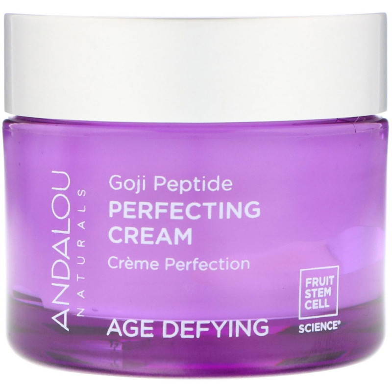 Andalou Naturals Выравнивающий крем с супер годжи и пептидами, антиоксидантный крем для омоложения кожи лица, 17 жидкой унции (50 мл)