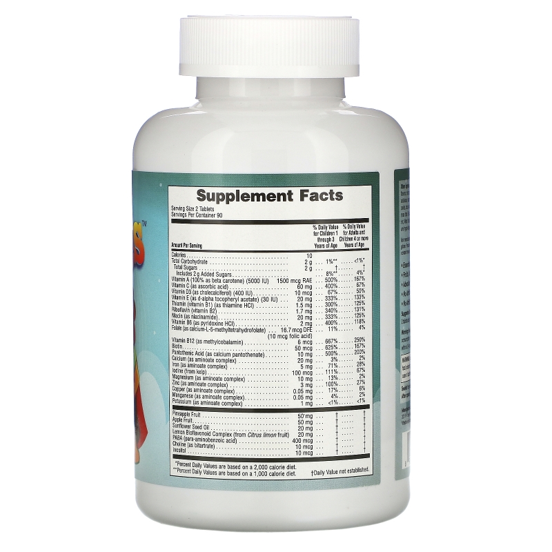 Vitables, Multi-Vitamin For Children, Assorted Fruit Flavors, 180 Vegetarian Tablets