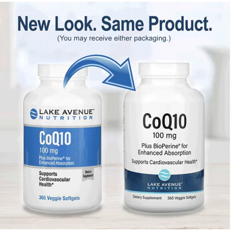 Lake Avenue Nutrition, CoQ10 Plus Bioperine, 100 mg, 365 Veggie Softgels
