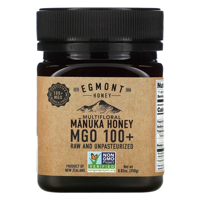 Egmont Honey, Multifloral Manuka Honey, Raw And Unpasteurized, MGO 100+, 8.82 oz (250 g)